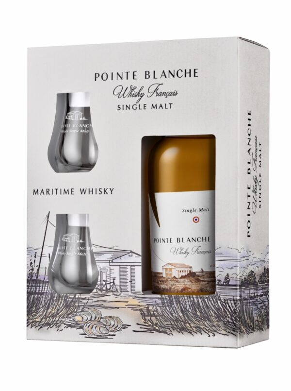 Coffret Whisky Pointe Blanche 70 cl + 2 verres – Single Malt Cognac-Armagnac 43° | Cavavin