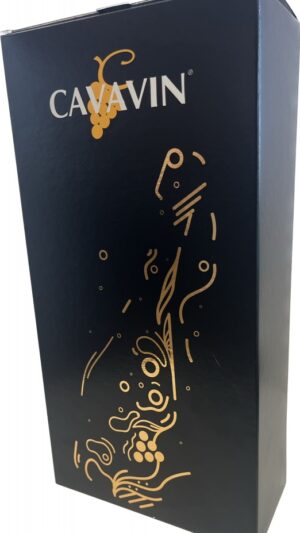 Boîte à Vin Carton 2 Bouteilles Noir/Doré