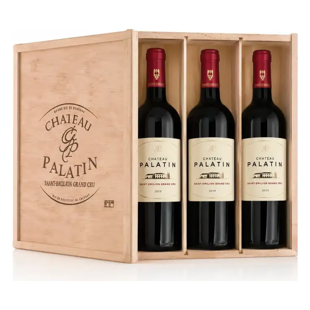 Château Palatin 2019 caisse bois 3 bouteilles 75 cl