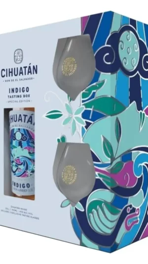 Coffret Ron Cihuatán 8 ans Indigo 70 cl + 2 verres – Rhum Salvador 40° | Cavavin